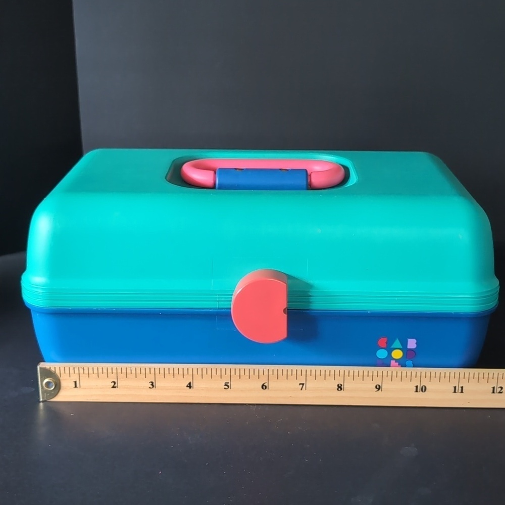 VGT 1980s Caboodles Lot Of 3 Blue/Green Travel Makeup Cases. - Picture 6 of 13